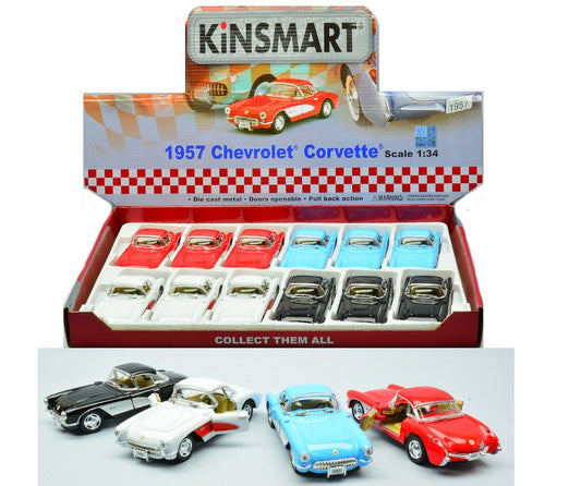 Kinsmart - CHEVROLET CORVETTE 1957 COL.ASS. cm 12 1:40 5316D - Cod. KT17903