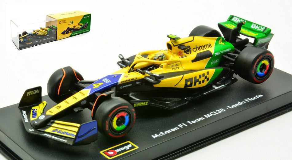 Burago - MCLAREN MCL 38 N.4 4th MONACO GP 2024 L.NORRIS-SENNA 30th SIGNATURE 1:43 - Cod. BU38215NM