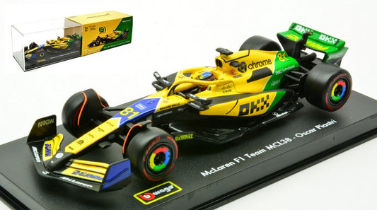 Burago - MCLAREN MCL 38 N.81 2nd MONACO GP 2024 O.PIASTRI-SENNA 30th SIGNAT.1:43 - Cod. BU38215PM