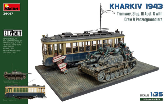 Miniart - KHARKIV 1943 TRAM & STUG.III Ausf.G W/CREW BIG SET KIT 1:35 - Cod. MIN36067