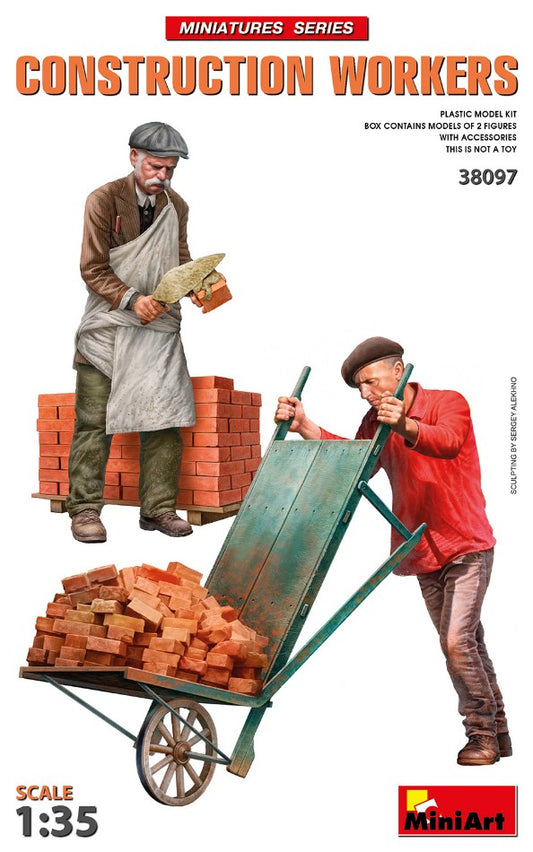 Miniart - CONSTRUCTION WORKERS WITH ACCESSORIES KIT 1:35 - Cod. MIN38097