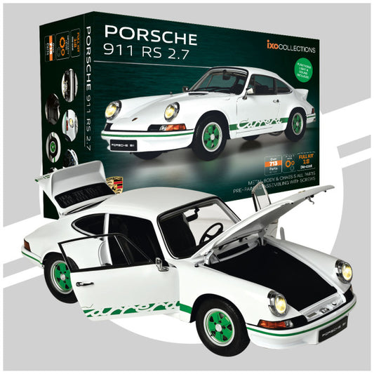 Ixo Model - PORSCHE 911 RS 2.7 WHITE METAL KIT SOUNDS/LIGHTS/OPENINGS-713 PARTS 1:8 - Cod. PRS911W