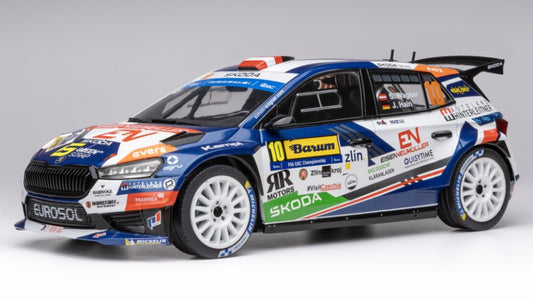 Ixo Model - SKODA FABIA N.10 RALLY2 BARUM 2024 WAGNER-HAIN 1:18 - Cod. 18RMC221