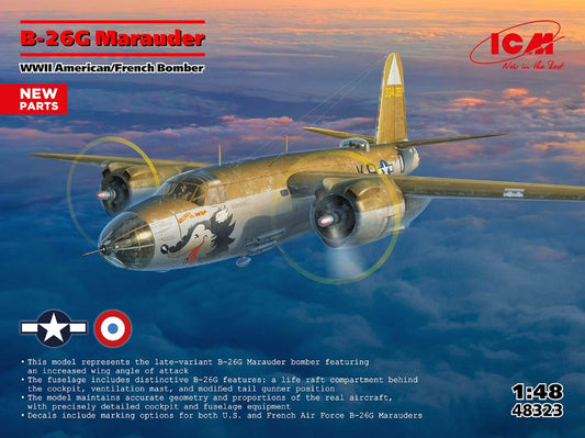 Icm - B-26G MARAUDER WWII AMERICAN/FRANCE BOMBER KIT 1:48 - Cod. ICM48323