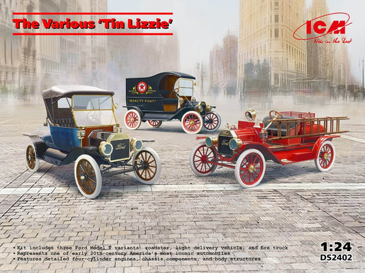 Icm - The Various Tin Lizzie IL SET INCLUDE 3 AUTOMOBILI KIT 1:24 - Cod. ICMDS2402