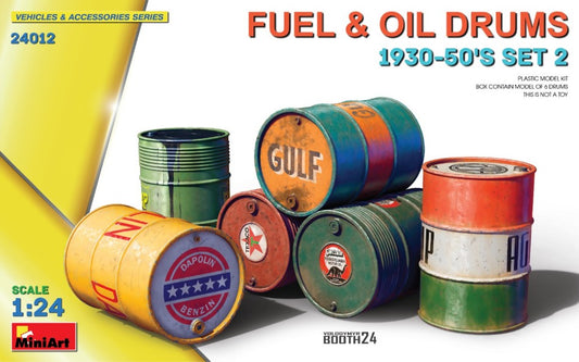 Miniart - Fuel & Oil Drums 1930-50s Set 2 KIT 1:24 - Cod. MIN24012