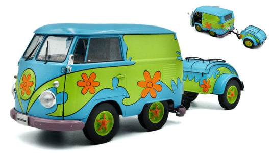 Solido - VOLKSWAGEN T1 VAN KOOL COMBI "GHOSTHUNTERS" WITH TRAILER 1950-2024 1:18 - Cod. SL1810904