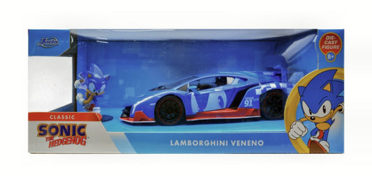 Jada Toys - LAMBORGHINI VENENO 2009 "SONIC THE HEDGEHOG" BLUE + FIGURE 1:24 - Cod. JADA253255082