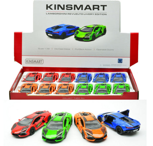 Kinsmart - LAMBORGHINI REVUELTO LIVERY EDITION COL.ASS.cm 12 1:38 - Cod. KT5459DF