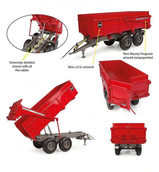 Universal Hobbies - RIMORCHIO MASSEY FERGUSON 212 TRAILER 1:32 - Cod. UH6694