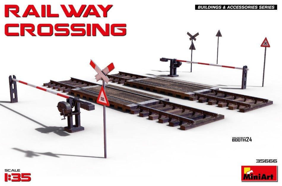 Miniart - PASSAGGIO A LIVELLO RAILWAY CROSSING KIT 1:35 - Cod. MIN35666