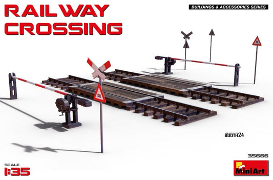 Miniart - PASSAGGIO A LIVELLO RAILWAY CROSSING KIT 1:35 - Cod. MIN35666