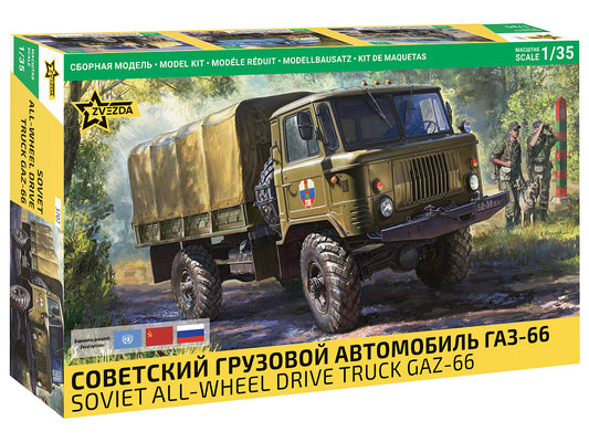 Zvezda - GAZ-66 4x4 MILITARY TRUCK KIT 1:35 - Cod. Z3707