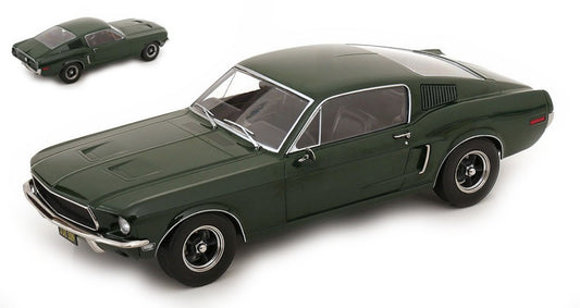 Kk Scale - FORD MUSTANG GT FASTBACK BULLIT 1968 DARK GREEN 1:18 - Cod. KKDC181391