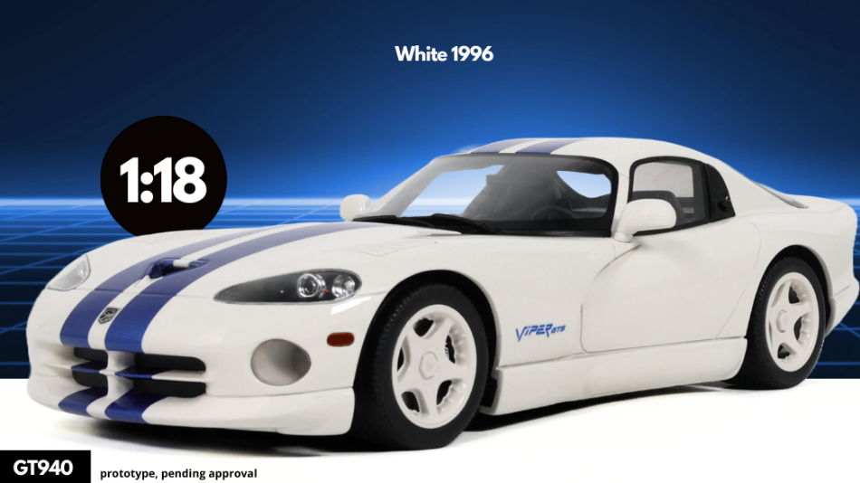 Gt Spirit - DODGE VIPER GTS 1996 WHITE 1:18 - Cod. GT940