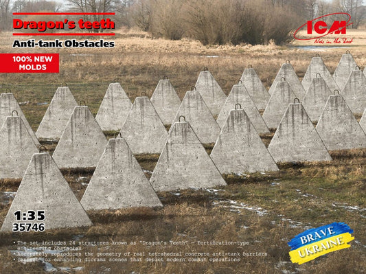 Icm - DRAGON'S TEETH ANTI TANK OBSTACLES KIT 1:35 - Cod. ICM35746