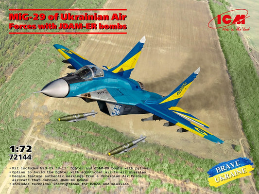 Icm - MIG-29 OF UKRAINIAN AIR FORCES WITH JDAM-ER BOMBS KIT 1:72 - Cod. ICM72144