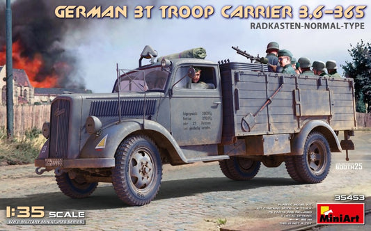 Miniart - GERMAN 3t TROOP CARRIER 3,6-36S RADKASTEN-NORMAL TYPE KIT 1:35 - Cod. MIN35453