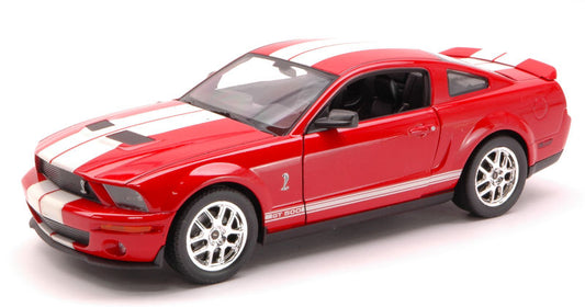 Welly - SHELBY COBRA GT 500 2007 RED W/WHITE STRIPES 1:24 - Cod. WE1542
