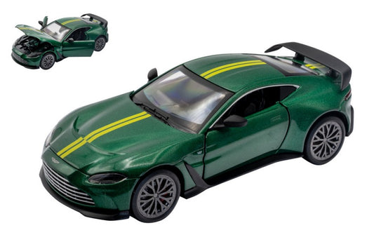 Re.el.toys - ASTON MARTIN V12 VANTAGE GREEN W/YELLOW STRIPES 1:32 - Cod. RE0804G