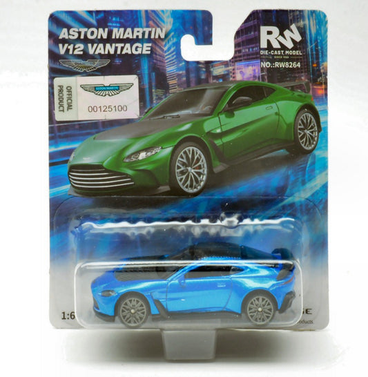 Re.el.toys - ASTON MARTIN VANTAGE BLUE/BLACK BLISTER 1:64 - Cod. RE0837BB