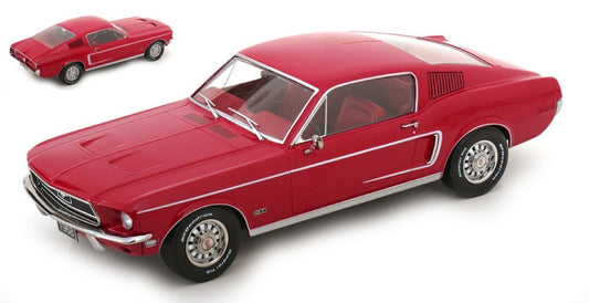 Kk Scale - FORD MUSTANG GT FASTBACK 1968 RED 1:18 - Cod. KKDC181392