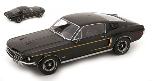 Kk Scale - FORD MUSTANG GT FASTBACK 1968 BLACK 1:18 - Cod. KKDC181393