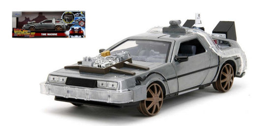 Jada Toys - DE LOREAN "BACK TO THE FUTURE III" RAILROAD WHEELS W/LIGHTS TRY ME 1:24 - Cod. JADA253255073