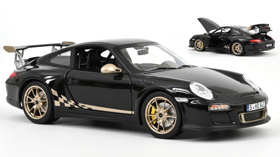 Norev - PORSCHE 911 GT3 RS 2009 BLACK & WHITE GOLD METALLIC 1:18 - Cod. NV187563