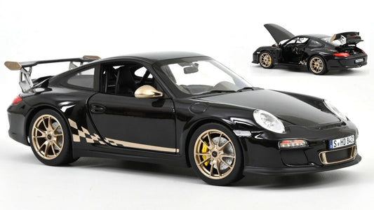 Norev - PORSCHE 911 GT3 RS 2009 BLACK & WHITE GOLD METALLIC 1:18 - Cod. NV187563