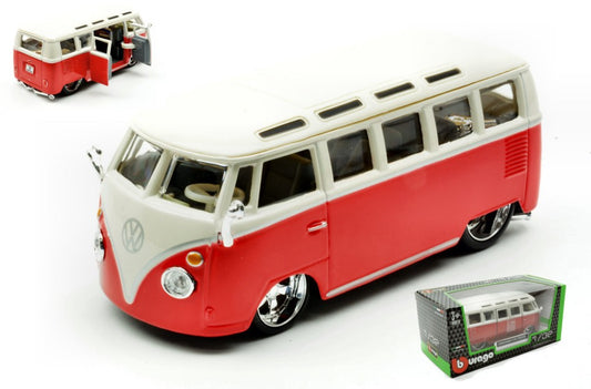 Burago - VW VAN SAMBA CREAM/RED 1:32 - Cod. BU43048