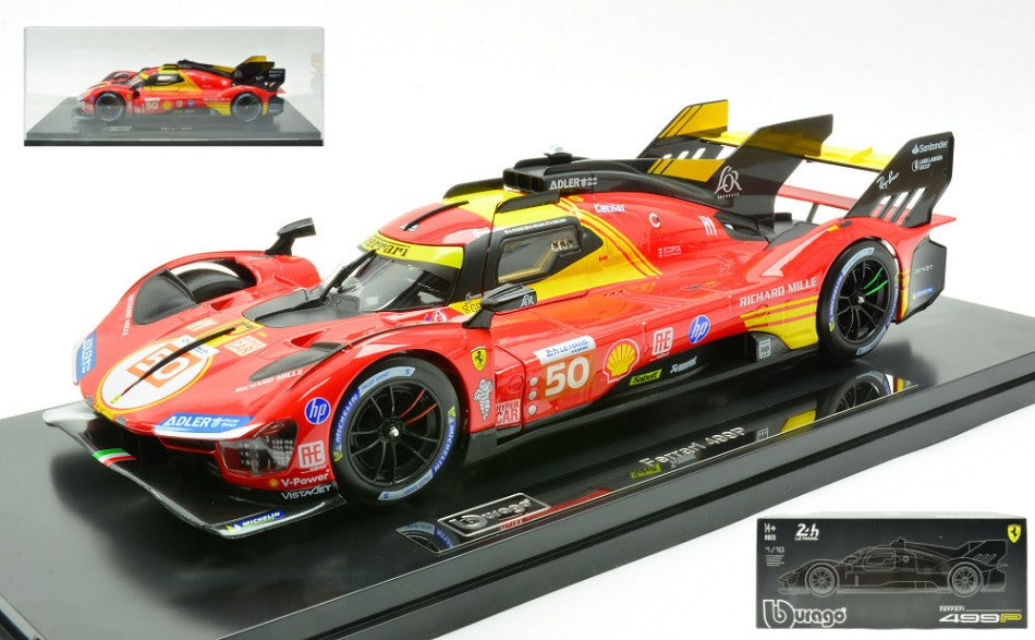 Burago - FERRARI 499P N.50 WINN.LE MANS 2024 FUOCO-NIELSEN-MOLINA-ACRYLIC BOX1:18 - Cod. BU16312