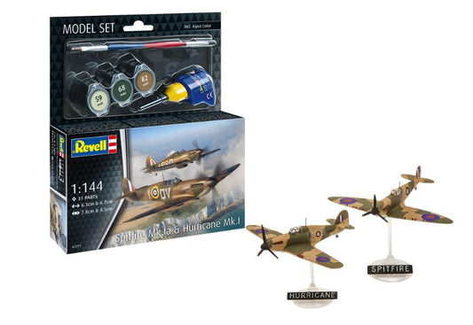 Revell - MODEL SET SPITFIRE Mk.Ia & HURRICANE Mk.I KIT 1:144 - Cod. RV63771