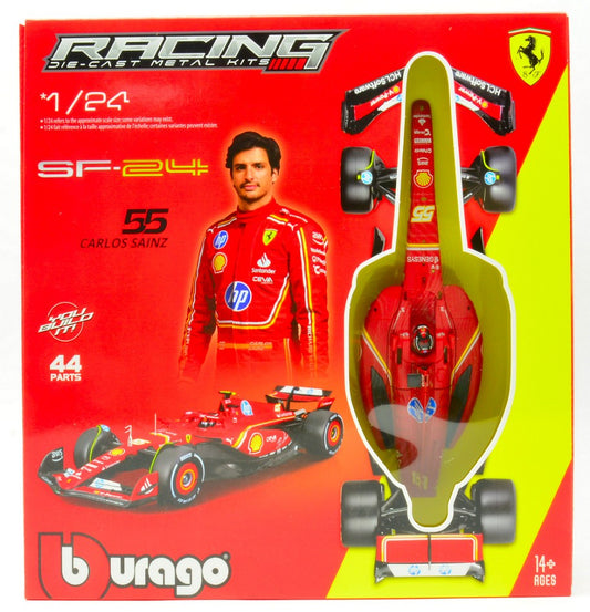 Burago - FERRARI SF-24 N.55 CARLOS SAINZ F1 2024 WITH HELMET KIT 1:24 - Cod. BU26857