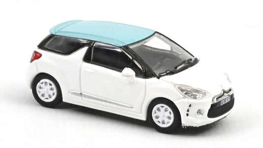 Norev - CITRON DS3 2010 BANQUISE WHITE AND BLUE BOTICELLI ROOF 1:87 - Cod. NV155254