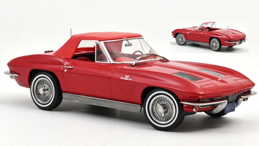 Norev - CHEVROLET CORVETTE STINGRAY CABRIOLET 1963 RIVERSIDE RED 1:18 - Cod. NV189056