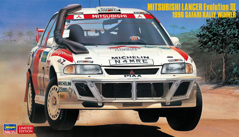 Hasegawa - MITSUBISHI LANCER EVO III 1996 SAFARI RALLY KIT 1:24 - Cod. HA20742
