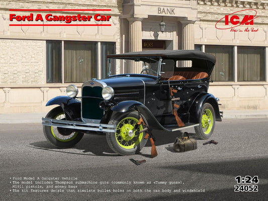 Icm - FORD MODEL A GANGSTER CAR W/GUNS KIT 1:24 - Cod. ICM24052