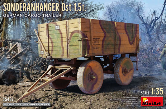 Miniart - SONDERANHANGER OST 1,5 t GERMAN CARGO TRAILER KIT 1:35 - Cod. MIN35487