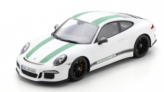 Schuco - PORSCHE 911 R 2016 WHITE W/GREEN STRIPES 1:12 - Cod. SH450046900