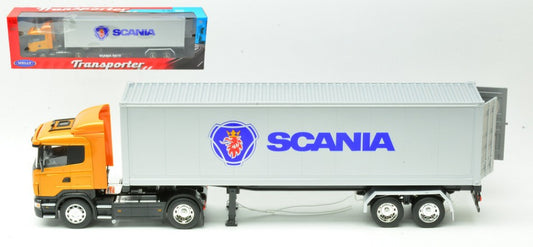 Welly - SCANIA R470 W/TRAILER ORANGE/SILVER 1:32 - Cod. WE32626