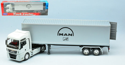 Welly - MAN TGX XXL TRACTOR CREAM W/SILVER TRAILER 1:32 - Cod. WE32651W