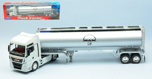 Welly - MAN TGX XXL TRACTOR CREAM W/SILVER OIL TANKER 1:32 - Cod. WE32652W