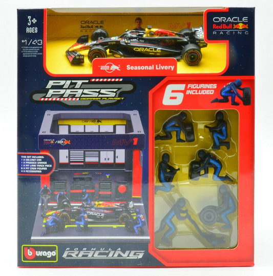 Burago - PIT STOP SET RED BULL RB19 N.1 MAX VERSTAPPEN 2023 1:43 - Cod. BU38453V