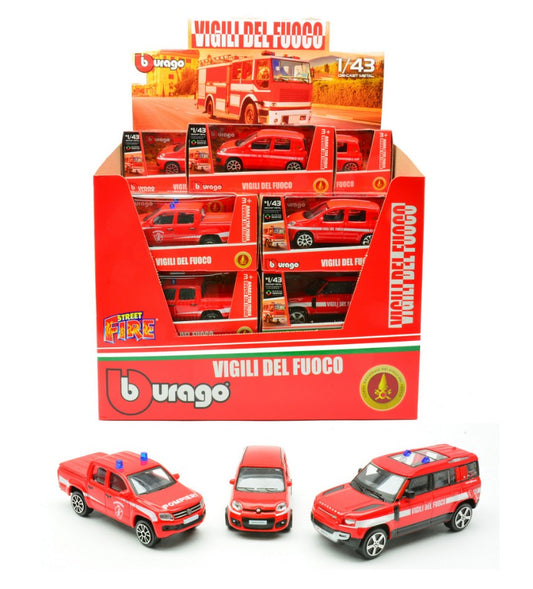 Burago - AUTO VIGILI DEL FUOCO 3 ASS.1:43 - Cod. BU01766