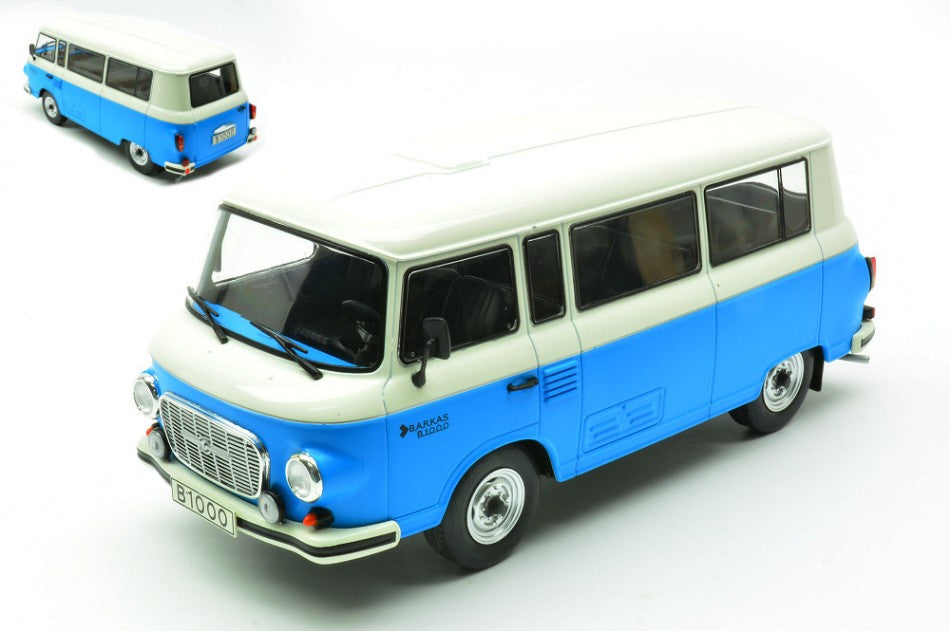 Whitebox - BARKAS B-1000 BUS 1970 LIGHT BLUE/WHITE 1:24 - Cod. WB124253
