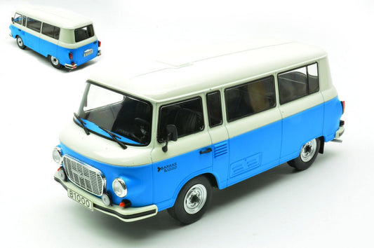Whitebox - BARKAS B-1000 BUS 1970 LIGHT BLUE/WHITE 1:24 - Cod. WB124253