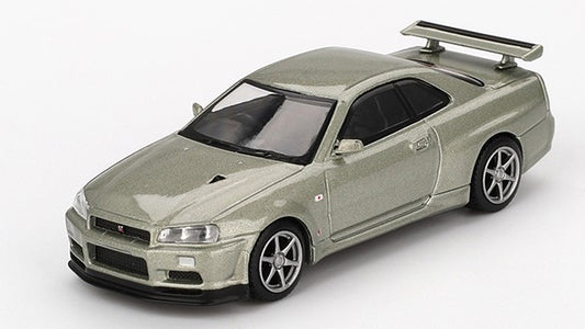 Mini Gt - NISSAN SKYLINE GT-R (R34) VSPECII NR 2002 MILLENIUM JADE 1:64 - Cod. MGT01003