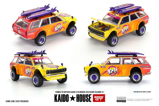 Mini Gt - DATSUN 510 WAGON 4X4 KAIDOISLANDS V1 1969 1:64 - Cod. KHMG210