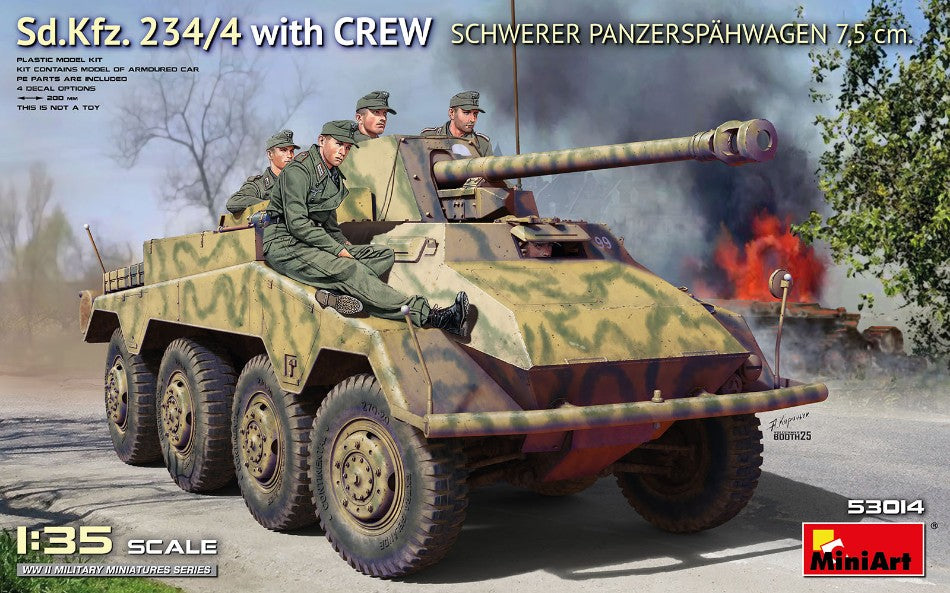 Miniart - Sd.Kfz. 234/4 SCHWERER PANZERSPAHWAGEN 7,5 cm W/CREW KIT 1:35 - Cod. MIN53014
